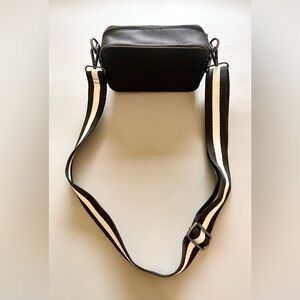 Women's Black Small Crossbody Bag Vegan Leather Purse Block Adjustable Strap